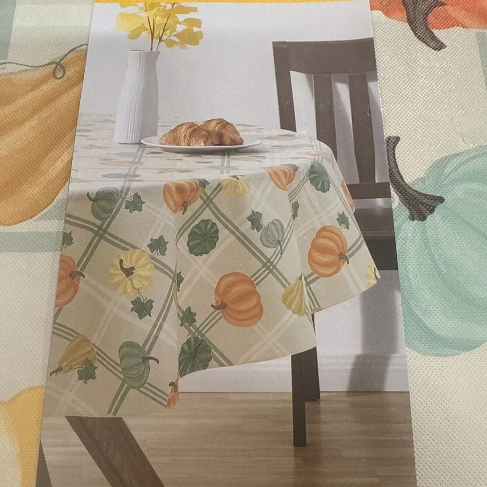 Harvest Round Peva Tablecloth 70 Inch Round Thanksgiving, Fall, Autumn, Holidays